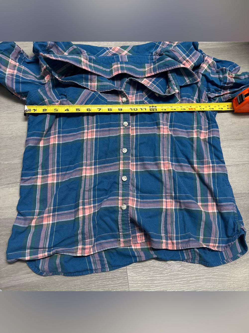 L.L. Bean 100% Cotton Plaid Blue and Pink Button-Down Shirt Women’s Size Med P - Picture 6 of 7